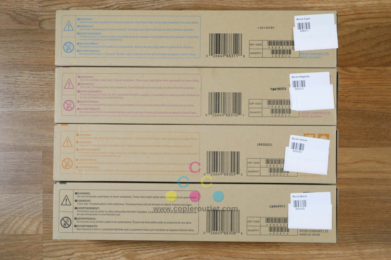 Ricoh Type 145HY CMYK High Yield Toner Cart Set Ricoh Aficio CL4000DN/SP C420DN!