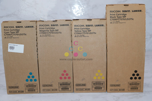 OEM Ricoh C6000, C7500, C7570, LD275C CMYK Toner Cartridge Set 841288,89,90,91