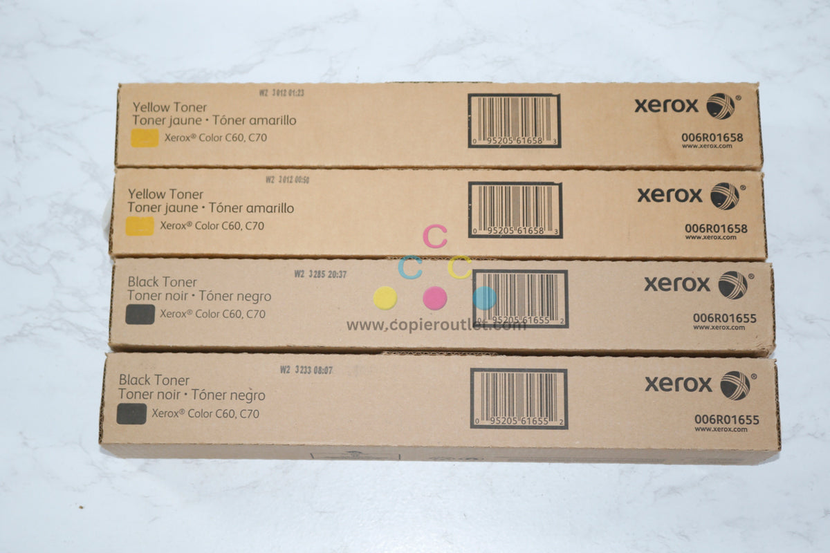 Color Rosa C60 4 New Genuine Xerox Color C60, C70 YYKK Toner Cartridges 006R01655 & 0