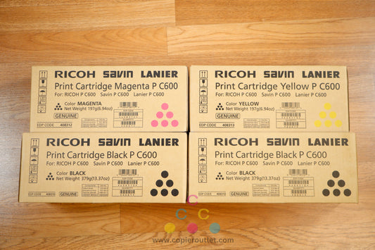 Ricoh P C600 MYKK Toner Cartridges Ricoh Savin Lanier P C600 Same Day Shipping