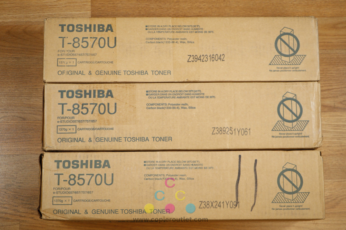 Open Lot of 3 Genuine Toshiba T-8570U K Toner Cartridge eSTUDIO 557 657 757 857!