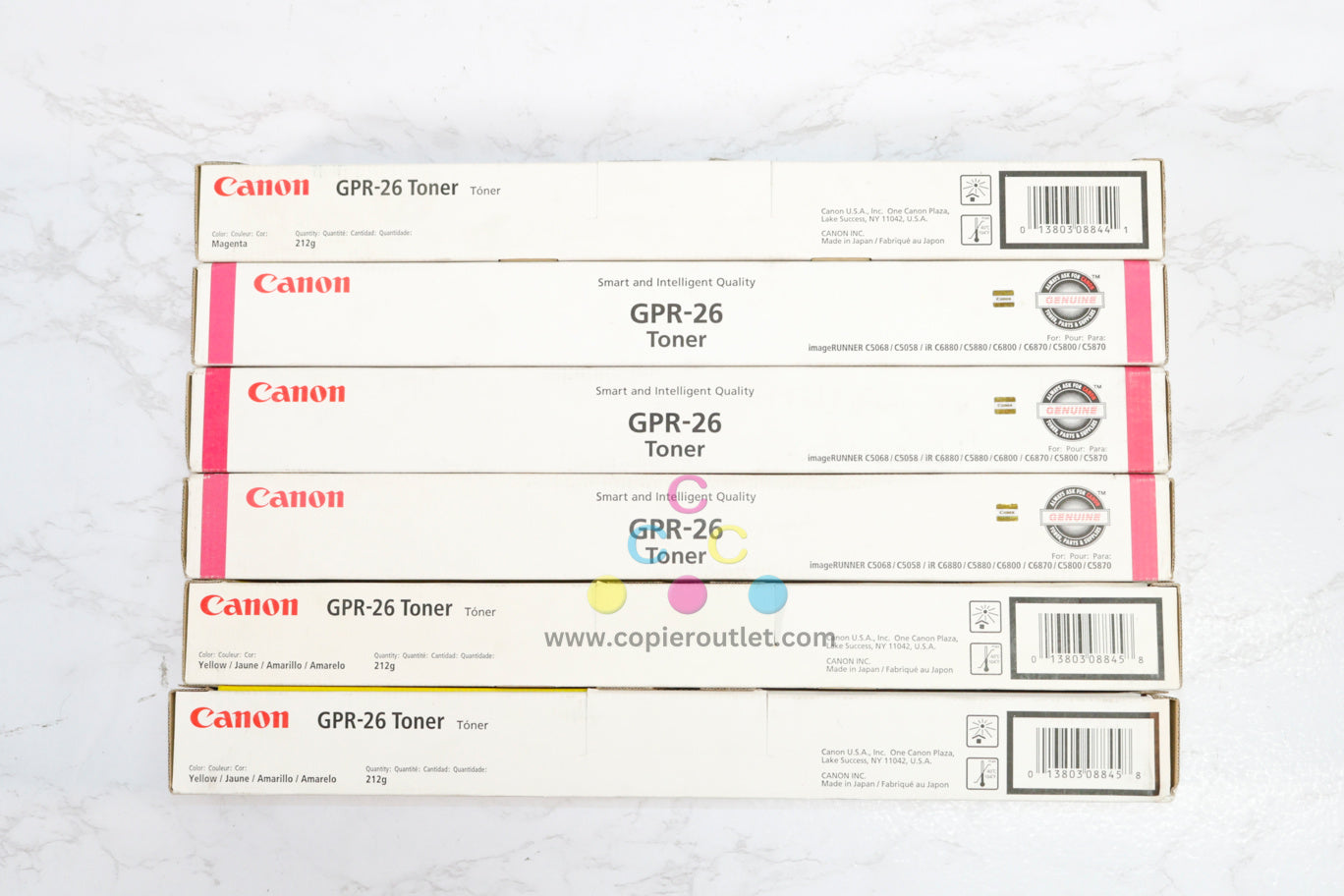 6 Genuine Canon iR C5068,C5058,C6880,C5880 GPR-26 MMMMYY Toners Same Day Ship