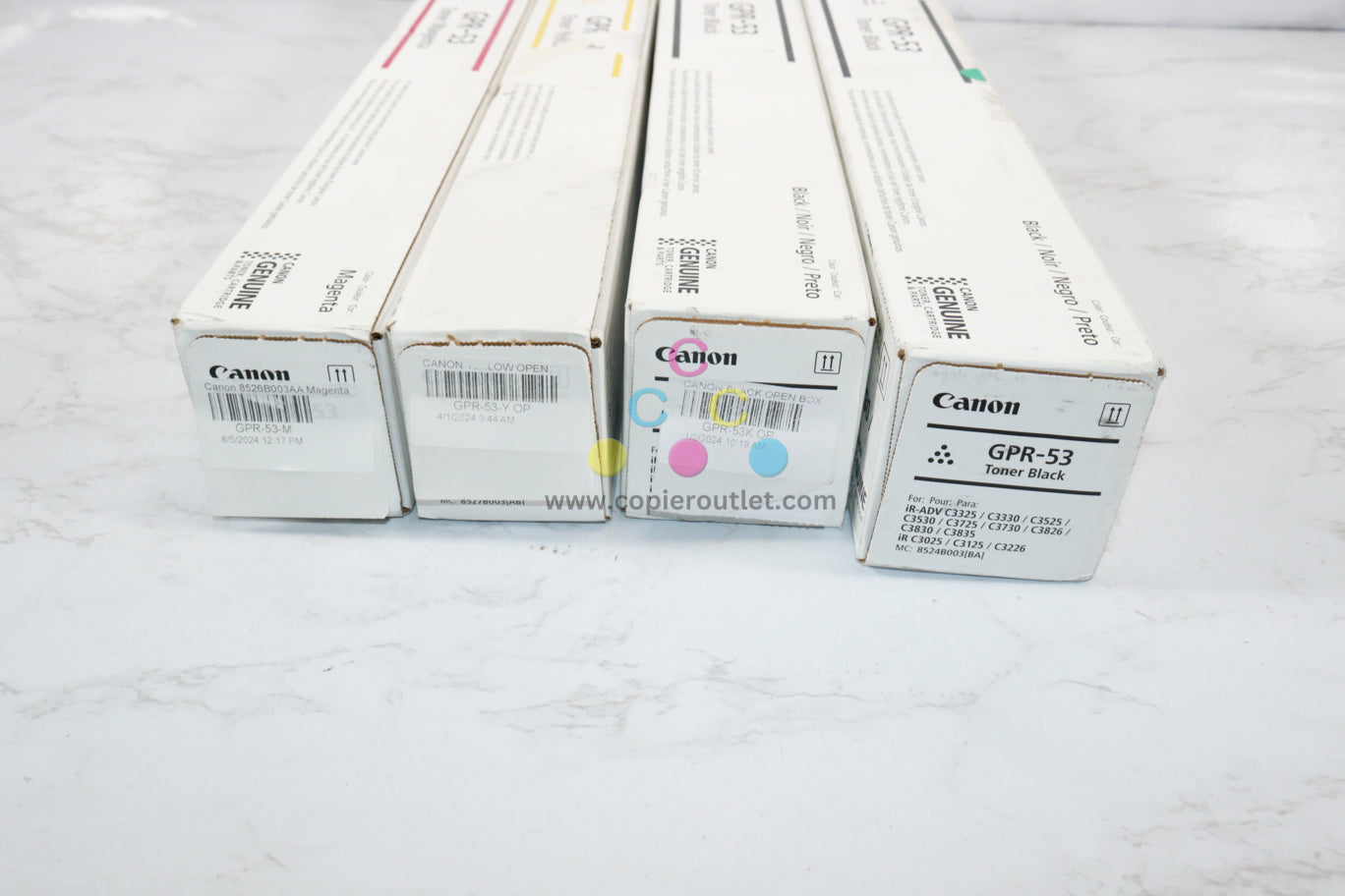 Open OEM Canon iRUNNER C3325, C3330, C3525,  GPR-53 MYKK Toner Set