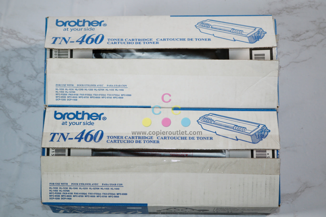 2 Open OEM Brother DCP-1200,DCP-1400,HL-1230,HL-1240 Black High-Yield Toner TN460