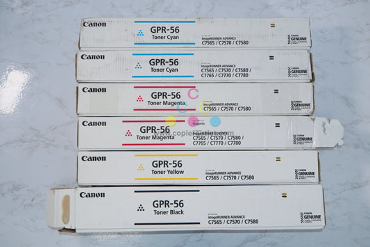 Open OEM Canon iRADV C7565/ C7570/ C7580/ C7765/ C7770 GPR-56 CCMMYK Toner Set