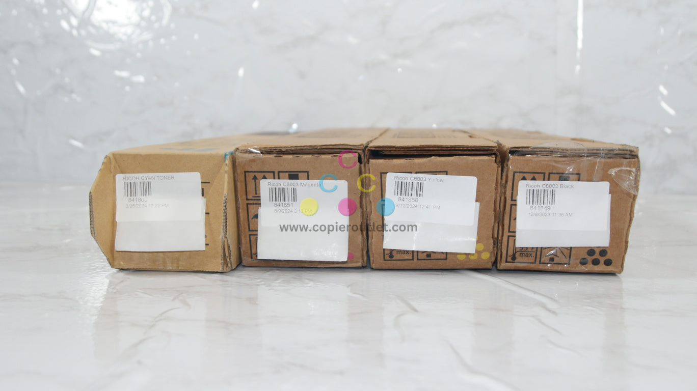 4 New OEM Ricoh MPC6003,C6003S,C4503,C5503,C6004 CMYK Toners 841849,50,51,68