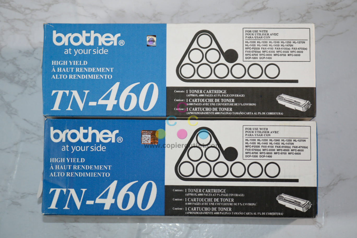 2 Open OEM Brother DCP-1200,DCP-1400,HL-1230,HL-1240 Black High-Yield Toner TN460