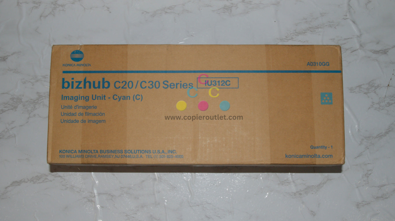 New OEM Konica Minolta Bizhub C20/C30 Series, Cyan Imaging Unit IU312C (A0310GG)