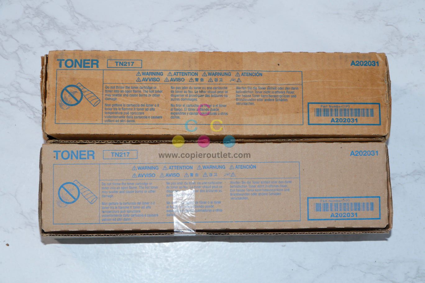 2 Cosmetic OEM Konica Minolta Bizhub 223, 283 Black Toner Cartridges TN217 / A202031