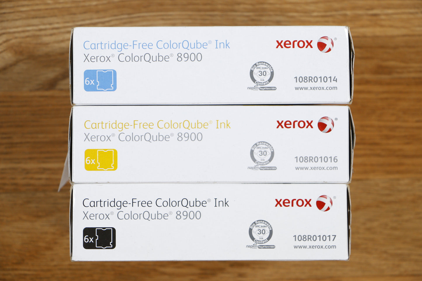 Genuine Xerox CYK Cartridge-Free ColorQube Ink ColorQube 8900 108R01014, 16, 17!