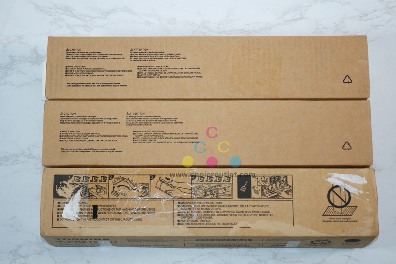 3 New OEM Toshiba eSTUDIO 2010AC/2510AC, T-FC210U/T-FC210U CYK Toner Cartridges