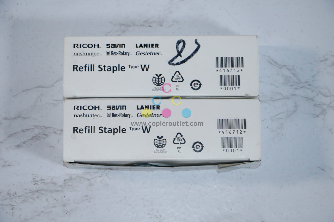 2 OEM Ricoh SR3170,SR3240,SR3290,SR4100,SR4160 Staple Cartridges Type W, 416712