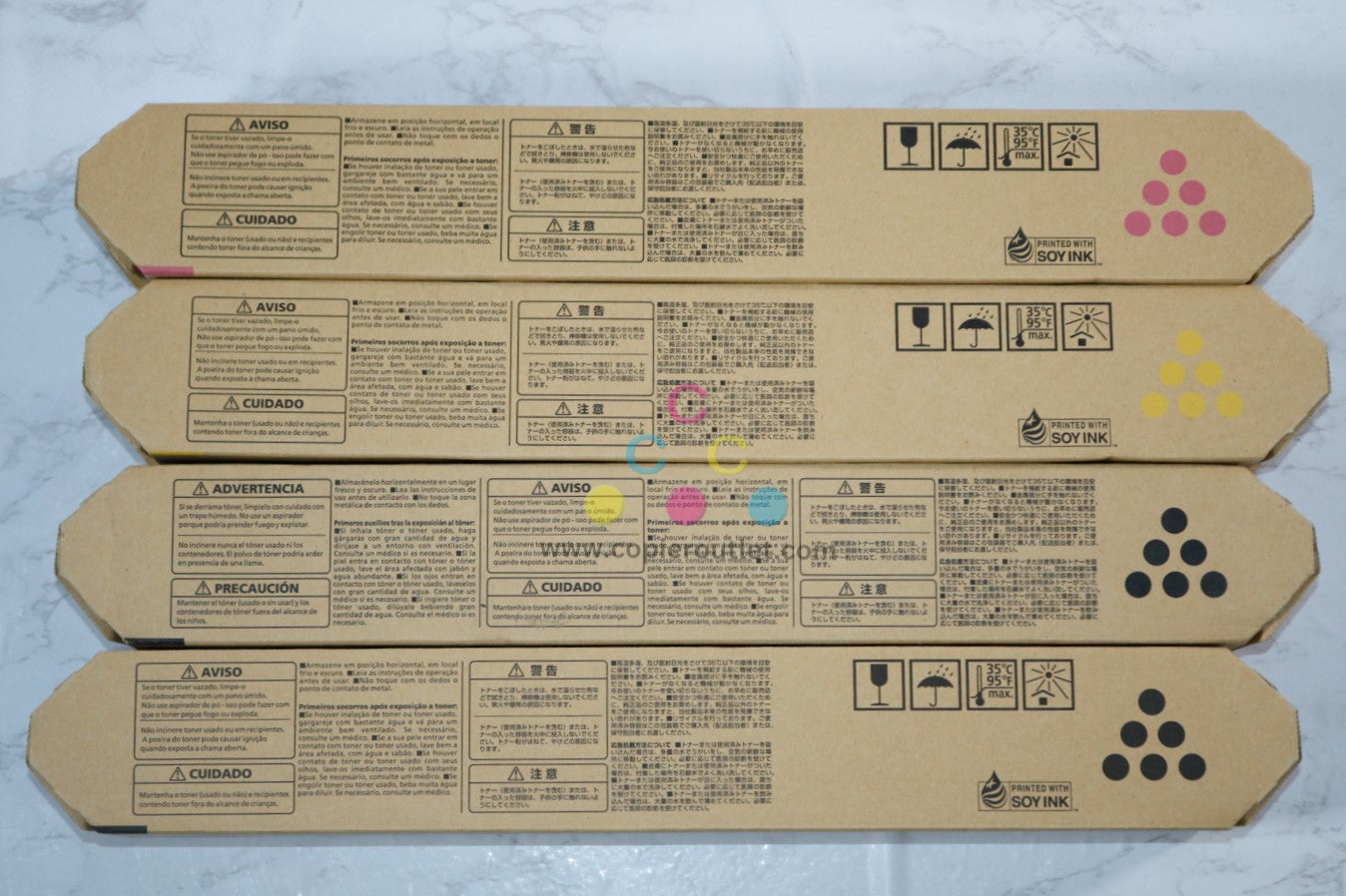 4 OEM Ricoh Savin Lanier IM C300/C400 MYKK Print Cartridges 842378,842381,842382