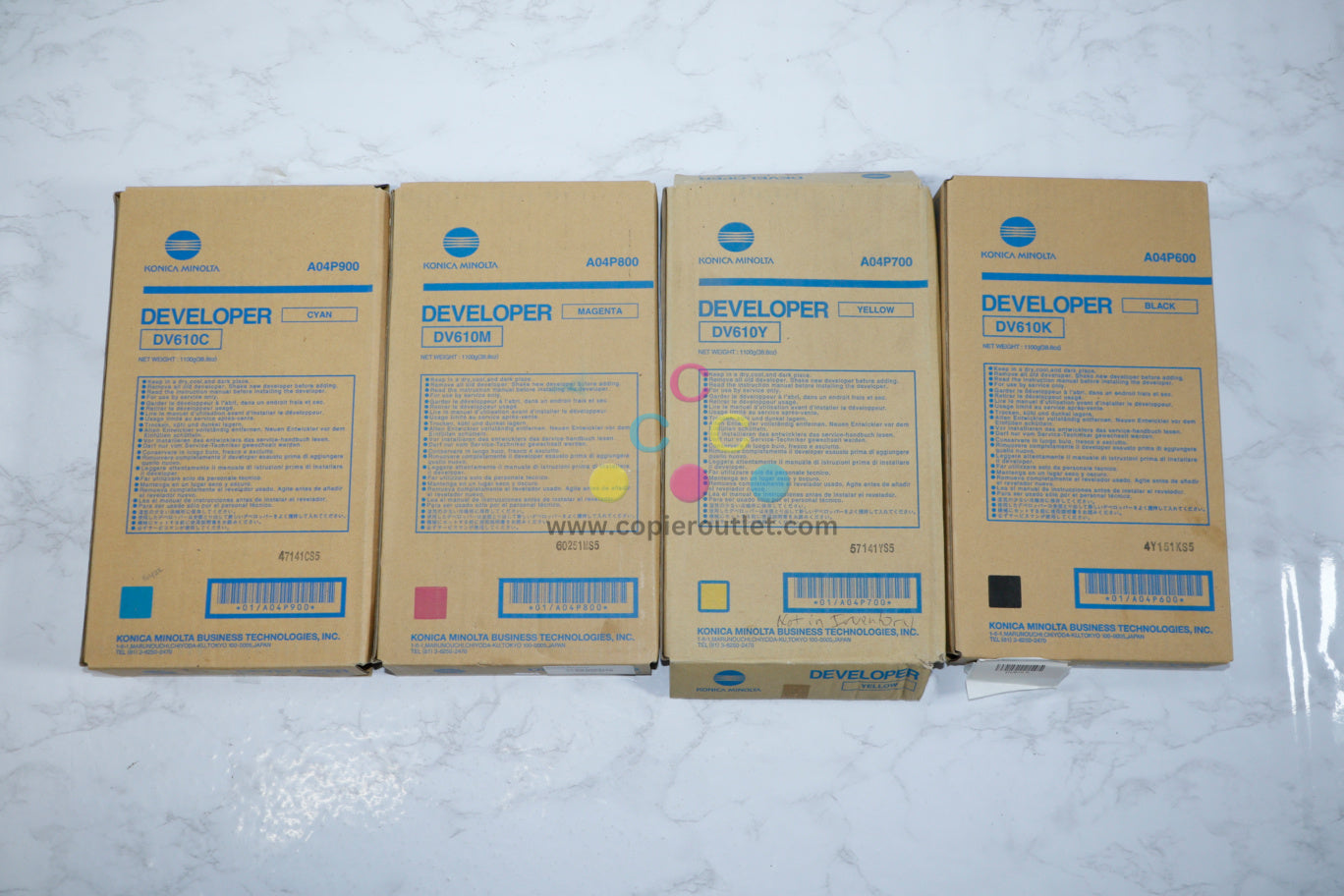 Open Box Genuine Konica DV610CMYK Developer for BHPRO C5501,C6500eP,BP650,CS665