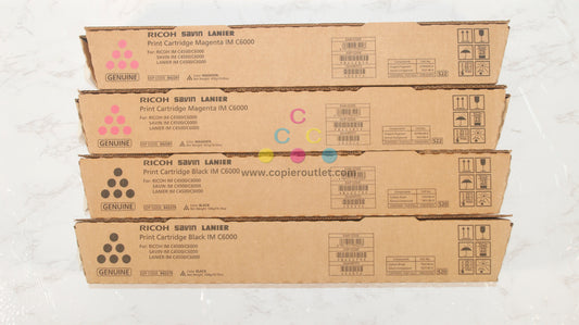 4 New OEM Ricoh IM C4500,C6000 Magenta & Black Toner Cartridges 842279, 842281