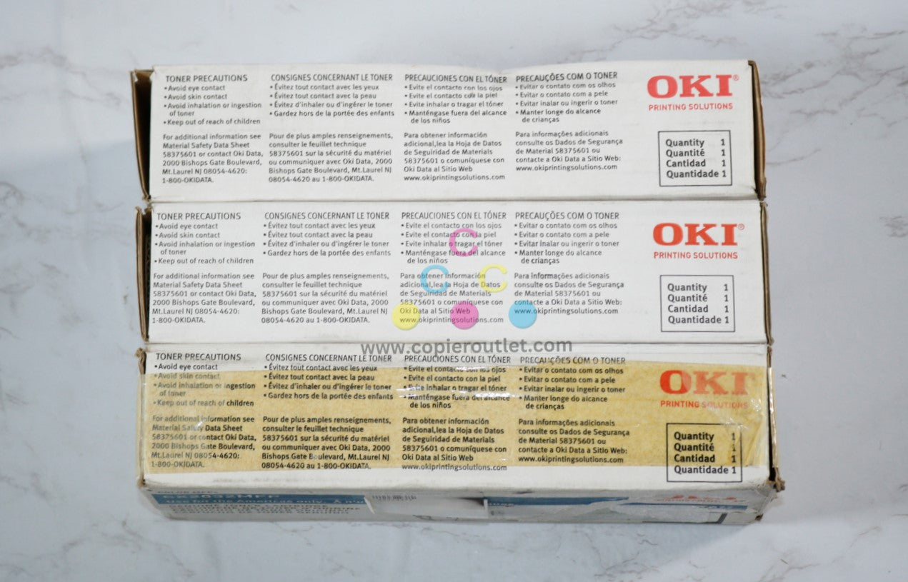 3 Open OEM Oki CX2032 mfp, Black Toner Cartridge 43324477, Same Day Ship