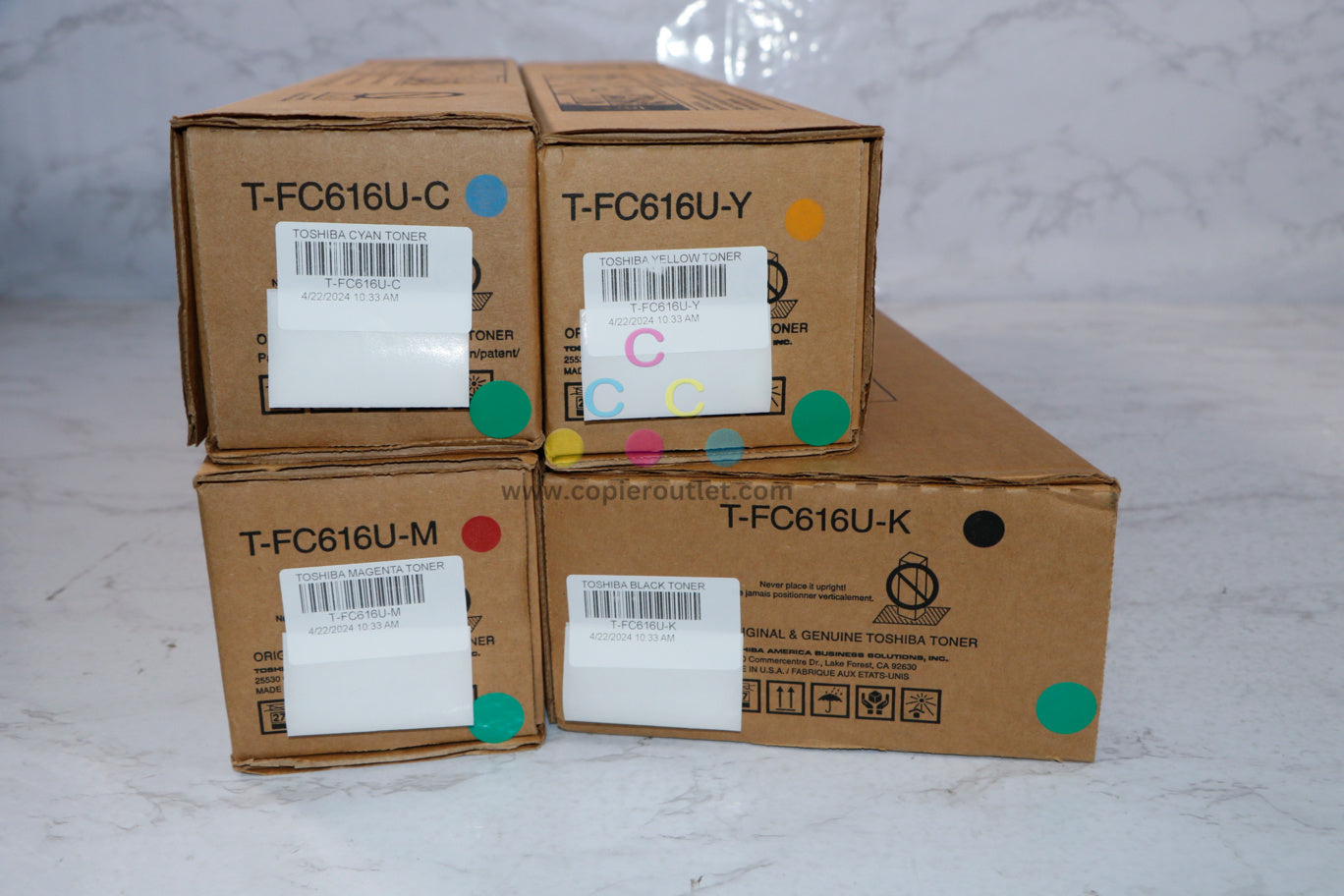 Genuine Toshiba e-STUDIO  5516AC/6516AC/7516AC T-FC616U CMYK Toner Cartridge Set