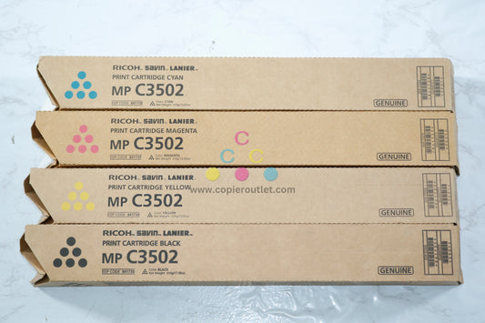 4 New OEM Ricoh MP C3002,C3502 CMYK Toners 841735,841736,841737,841738