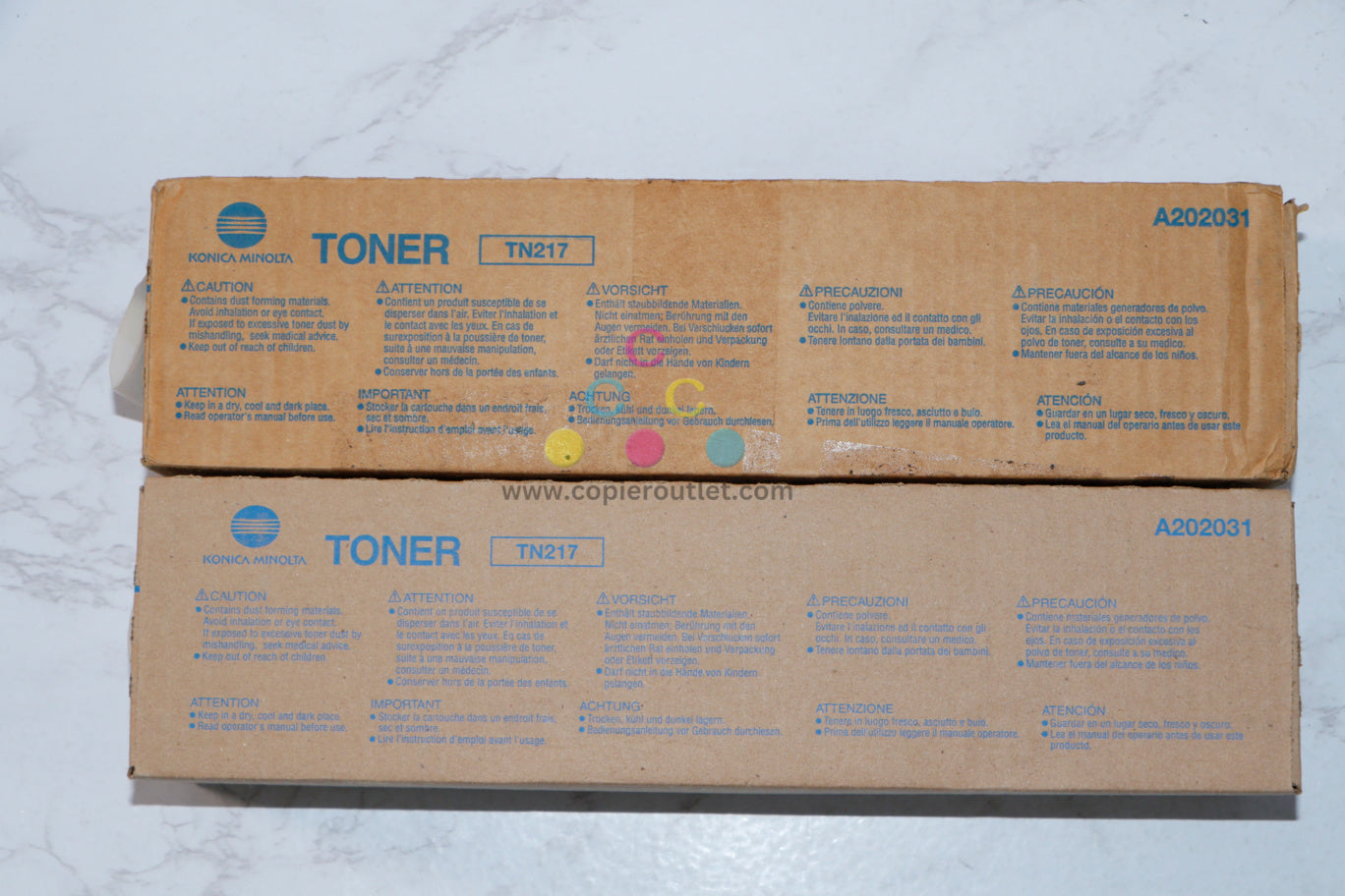 2 Cosmetic OEM Konica Minolta Bizhub 223, 283 Black Toner Cartridges TN217 / A202031