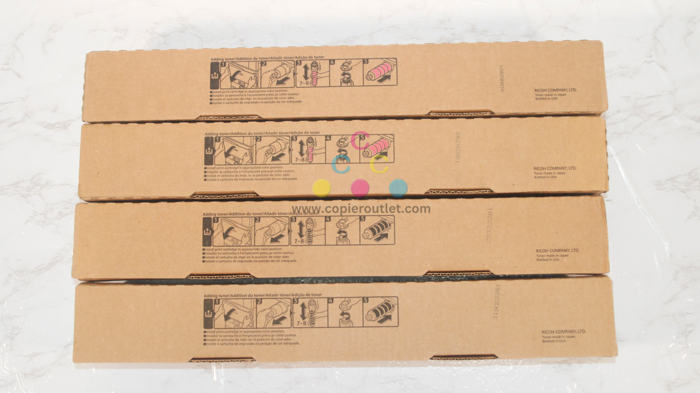 4 New OEM Ricoh IM C4500,C6000 Magenta & Black Toner Cartridges 842279, 842281