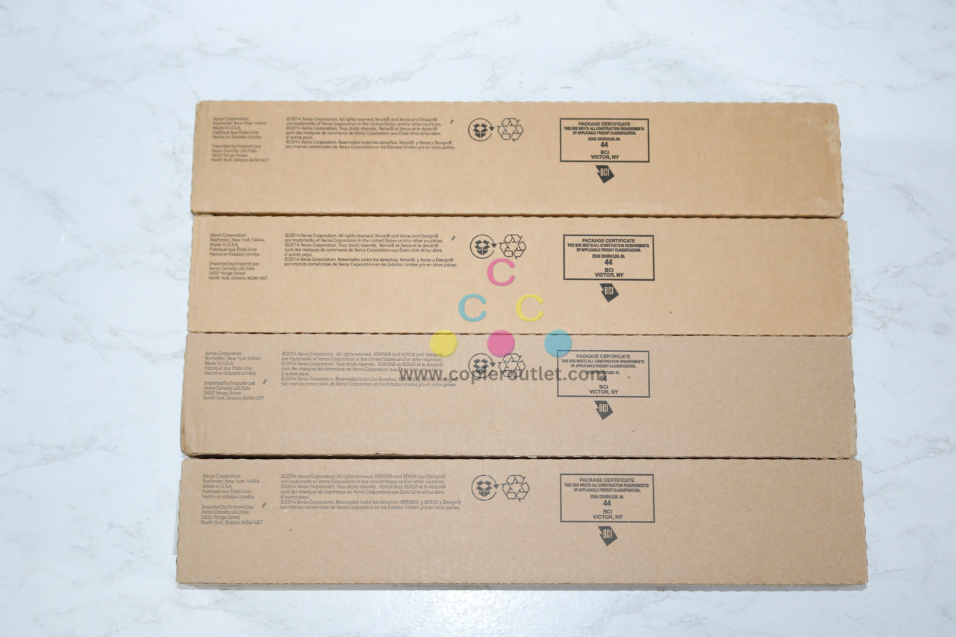 4 New Genuine Xerox Color C60, C70 YYKK Toner Cartridges 006R01655 & 006R01658