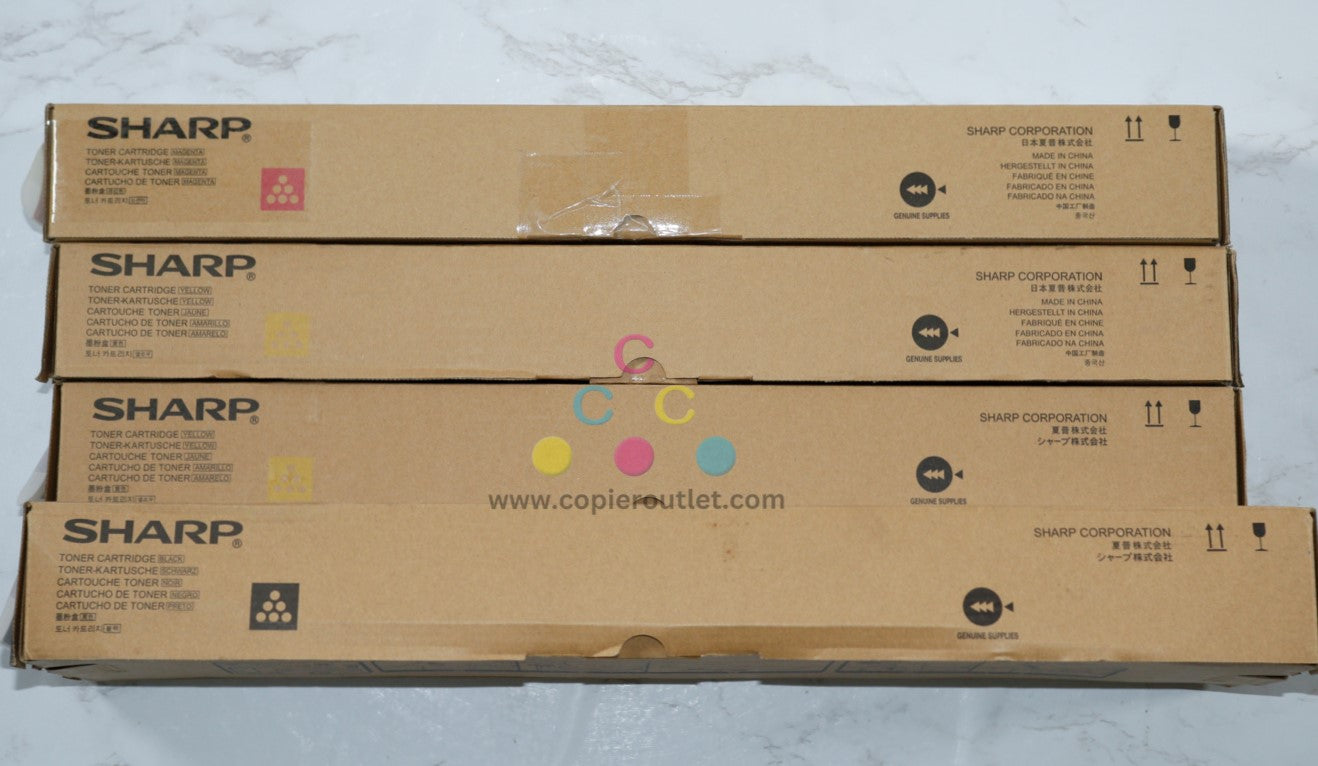 4 OEM Sharp MX-4110N,MX-4111N,MX-4140N,MX-4141N MX-51NT MYYK Toners (No Cyan)