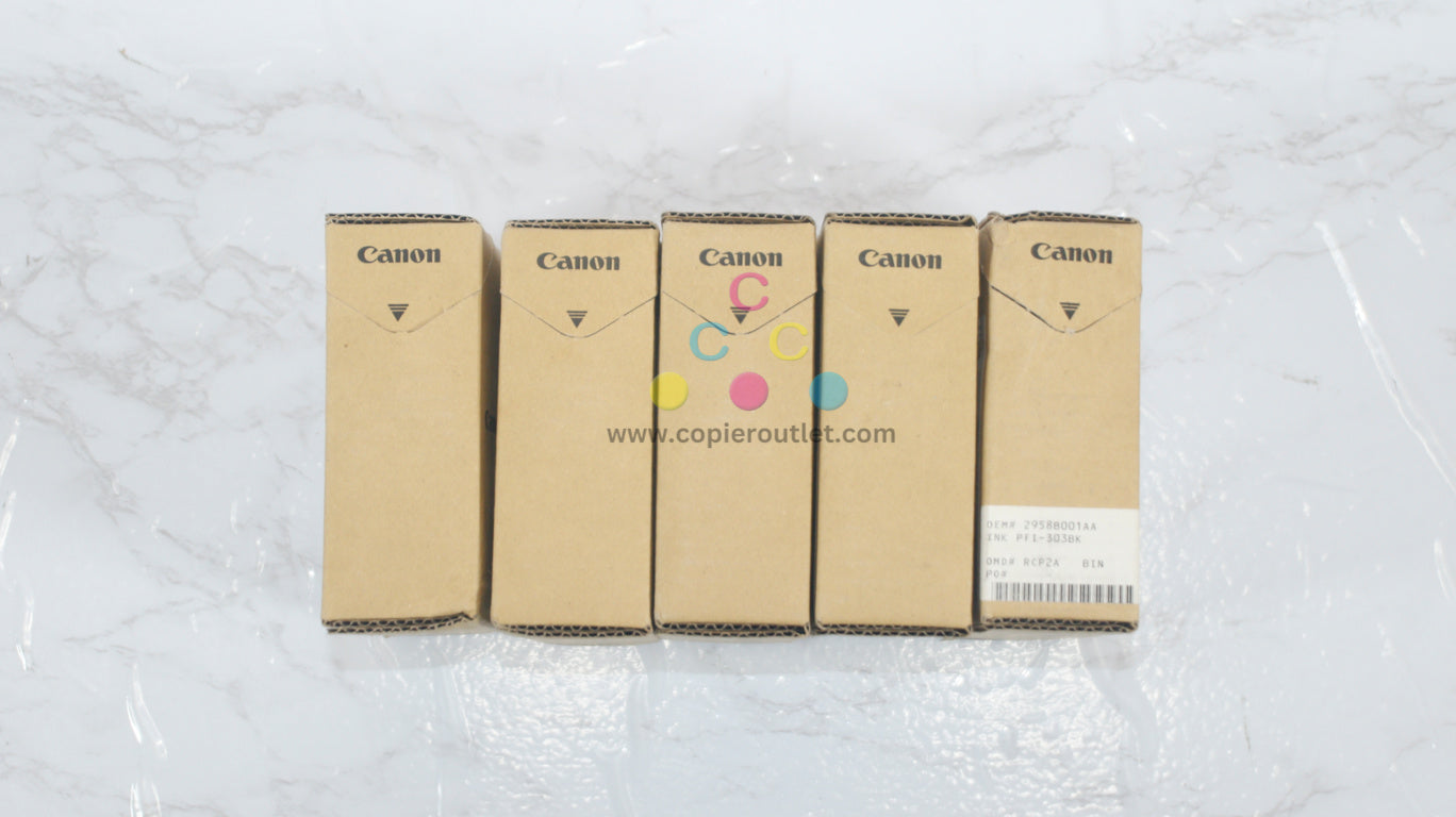 5 OEM Canon iPF810/iPF815/iPF820/iPF825 PFI-303 CMYBK,BK Pigment Inks (Expired)