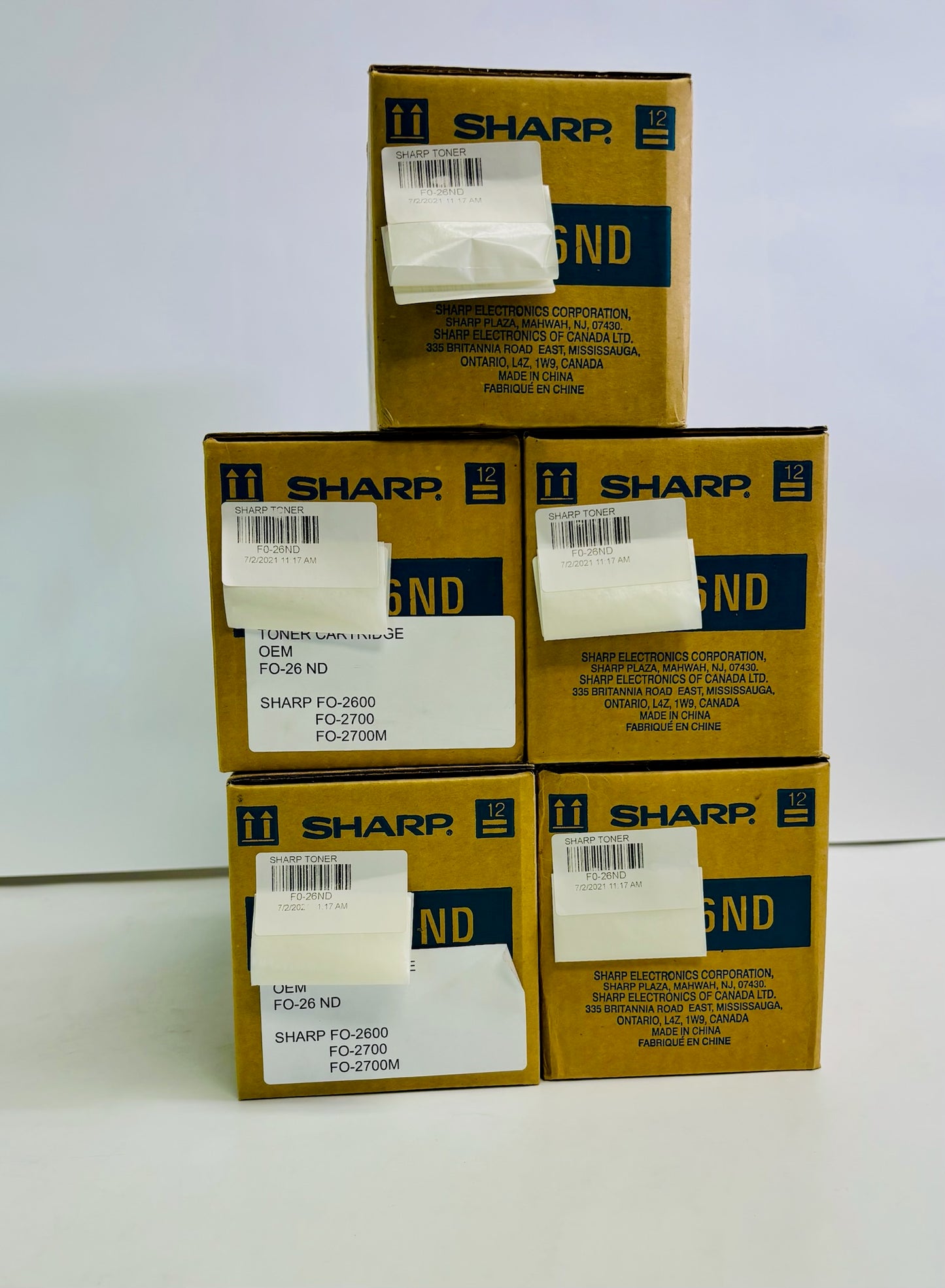 5 New Genuine Sharp F2700M, 2800, 3600M Black Toners FO-26ND, F026ND, F0-26ND