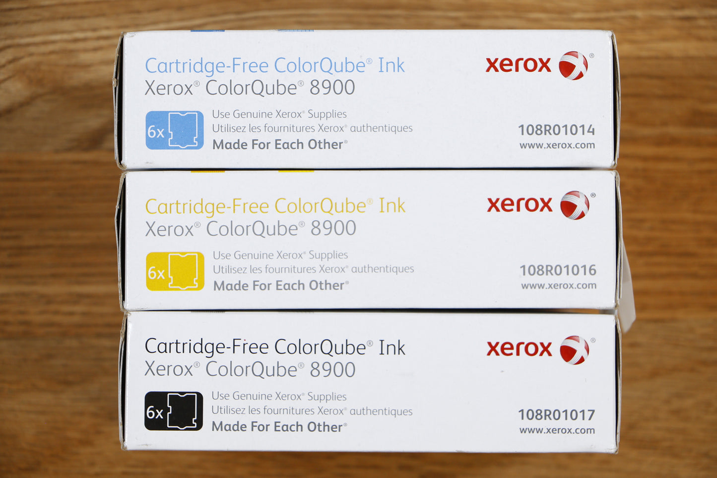 Genuine Xerox CYK Cartridge-Free ColorQube Ink ColorQube 8900 108R01014, 16, 17!