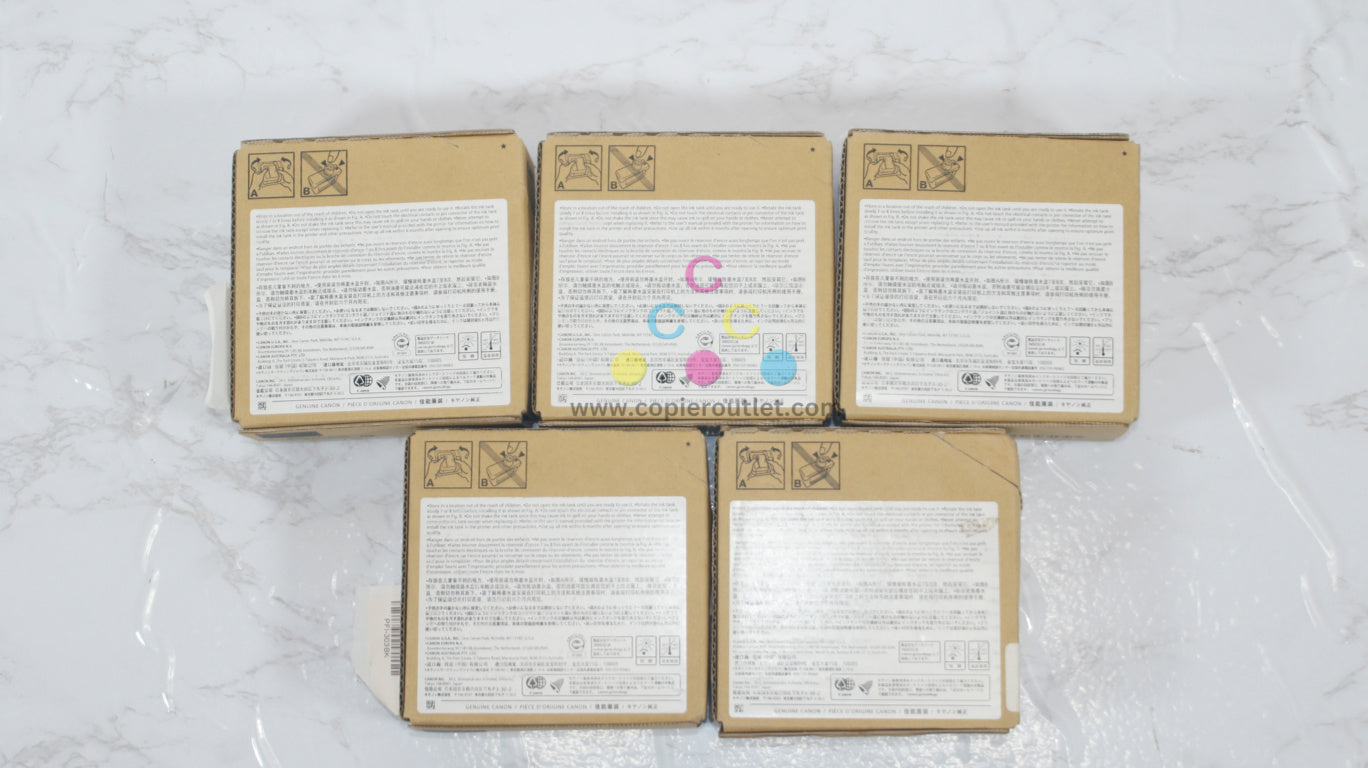 5 OEM Canon iPF810/iPF815/iPF820/iPF825 PFI-303 CMYBK,BK Pigment Inks (Expired)