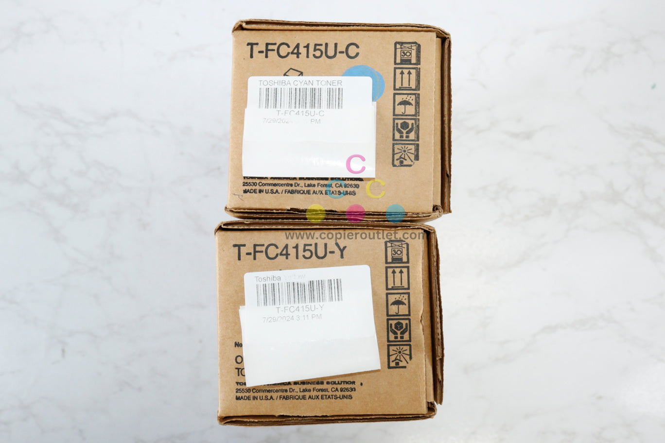 2 OEM Toshiba eSTUDIO2515AC,3015AC,3515AC Toners T-FC415U-C, T-FC415U-Y