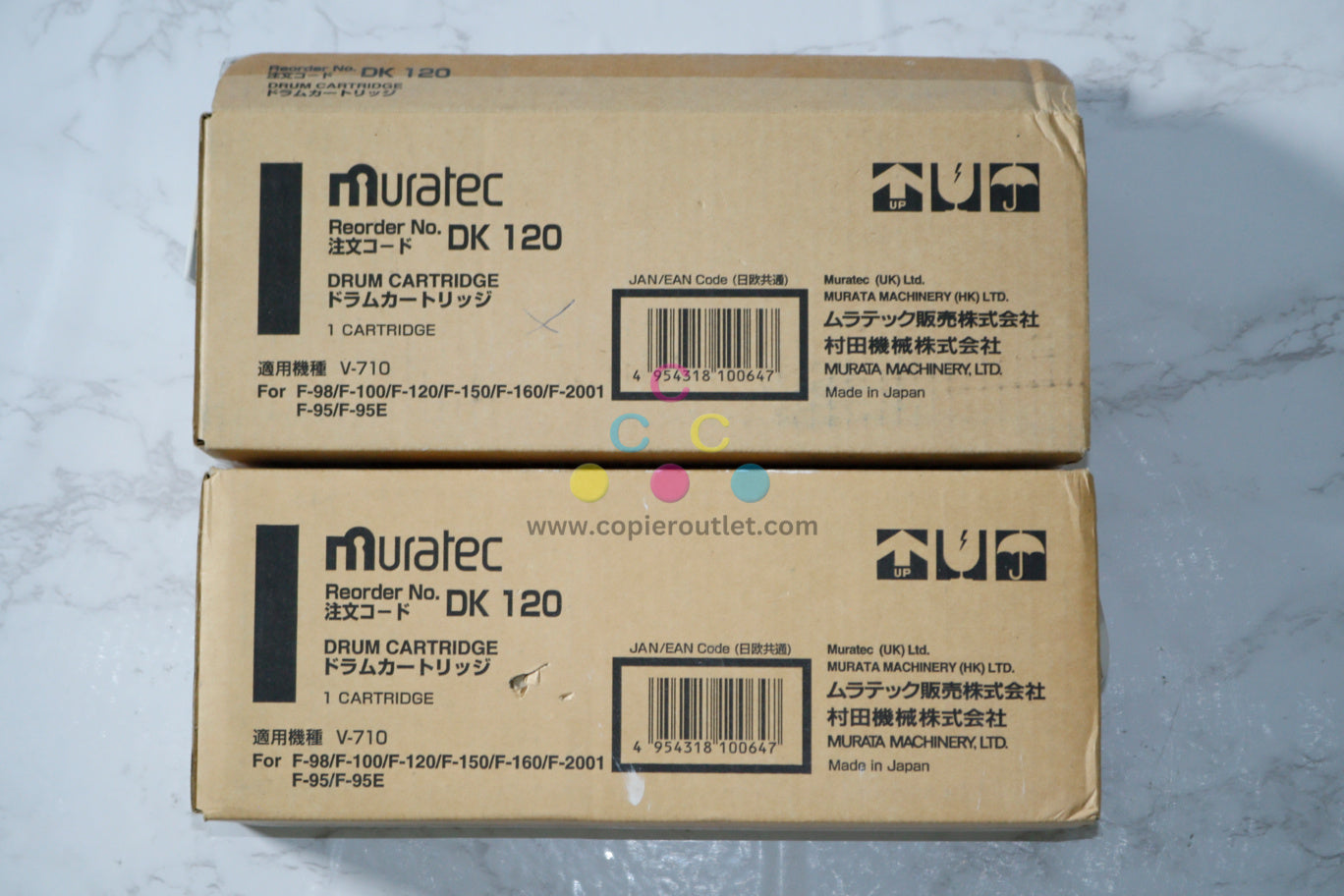 2 OEM Muratec F-98,F-100,F-120,F-150,F-160 Black Drum Cartridges DK 120 / DK120