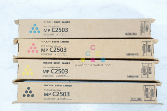 4 New OEM Ricoh MP C2503,C2003,C2004,C2504 CMYK Toners 841918,841922,23,24