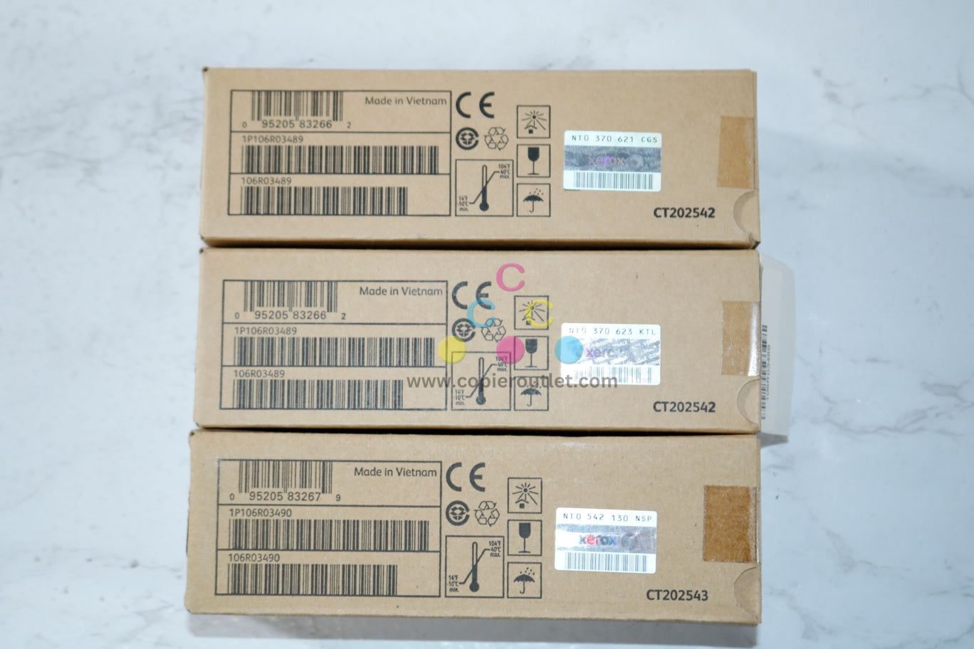 3 OEM Xerox phaser 6510, 6515, CCM Metered Toner Cartridges 106R03489, 106R03490