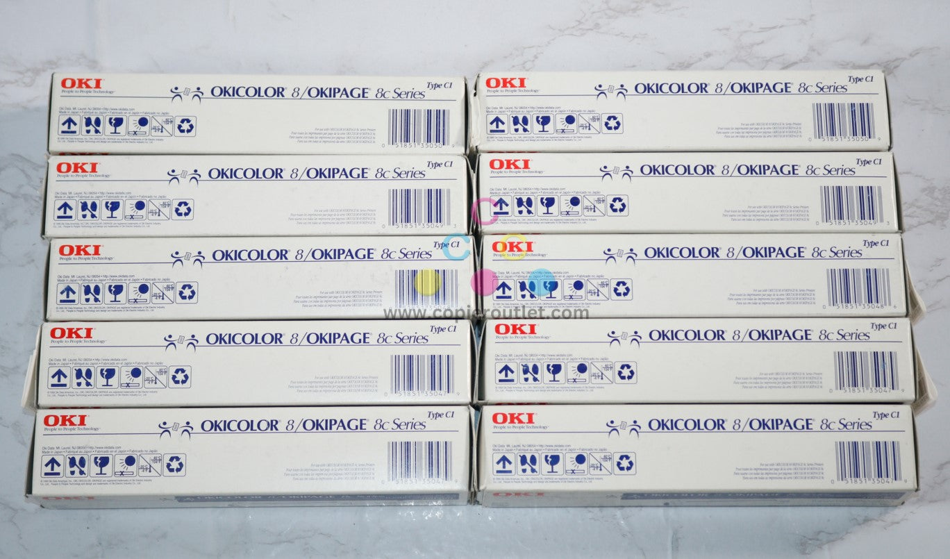 10 OEM OKICOLOR 8, OKIPAGE 8C Series CCMMYYKKKK Toners 41012301,302,303,304