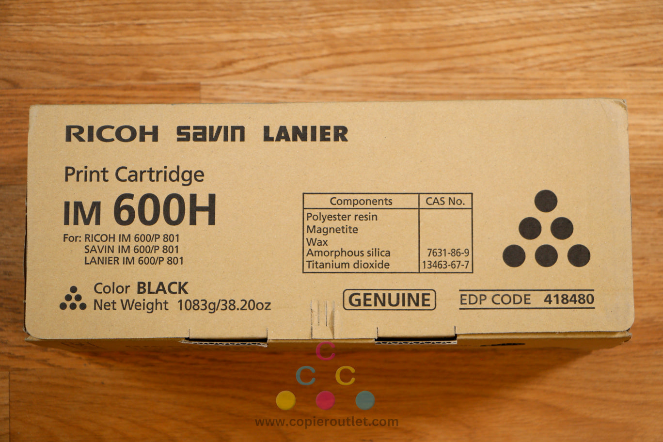 Genuine Ricoh IM 600H Black Print Cartridge Ricoh P 801 418480 Same Day Shipping