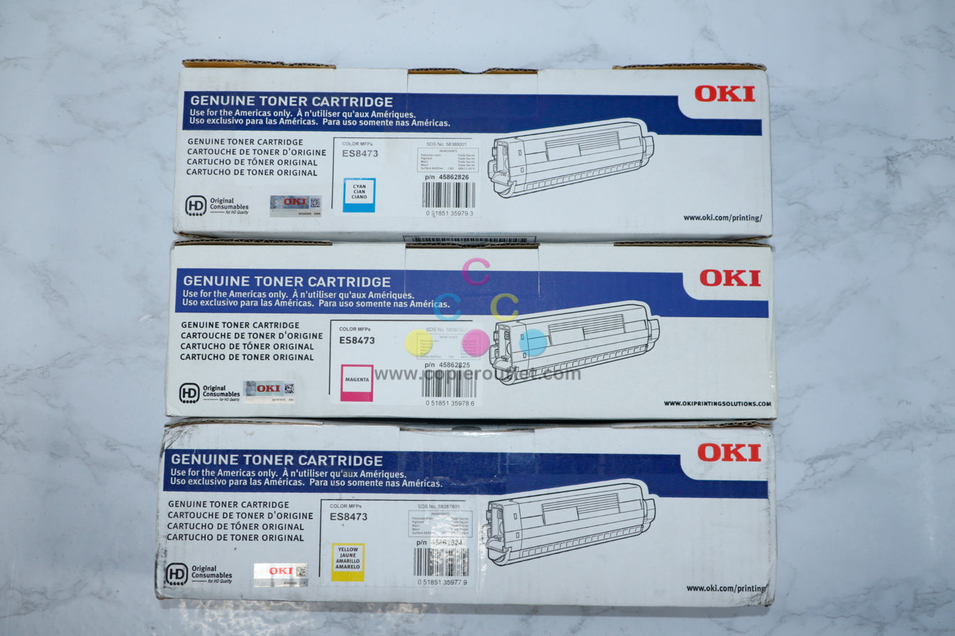 Genuine OKI 45862824,25,26 Toner Color Set For ES8473,ES8473C, ES8473X