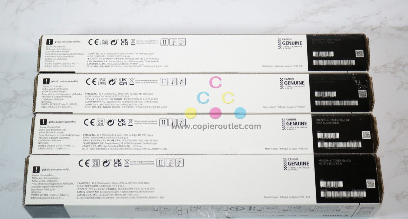 4 New OEM Canon iR C5840,C5850,C5860,C5870 GPR-61 CMYK High Yield Toners