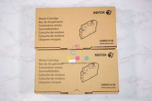 2 New OEM Xerox Phaser6510, VersaLink C500, C600 Waste Toner Cartridge 108R01416