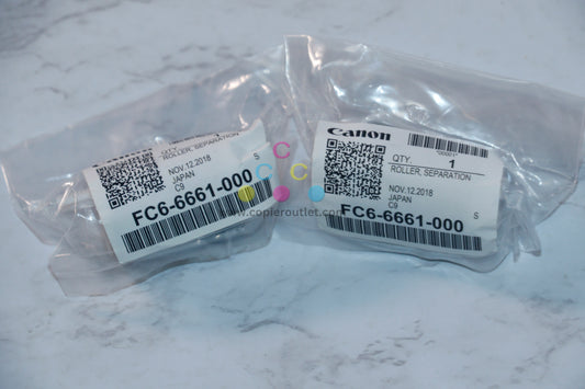 2 New OEM Canon iR 6055,6065,6075 Bypass(Manual)Separation Roller FC6-6661-000