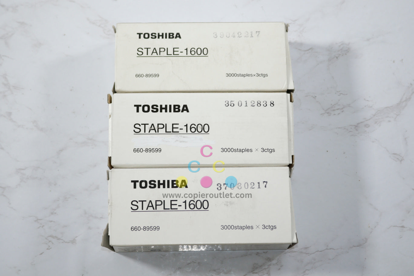 3 New OEM Toshiba eStudio 165,20,200 STAPLE-1600, STAPLE1600 Cartridge, 660-89599