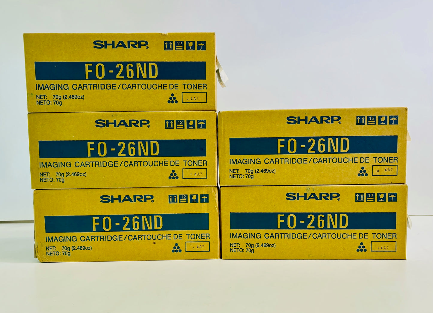 5 New Genuine Sharp F2700M, 2800, 3600M Black Toners FO-26ND, F026ND, F0-26ND
