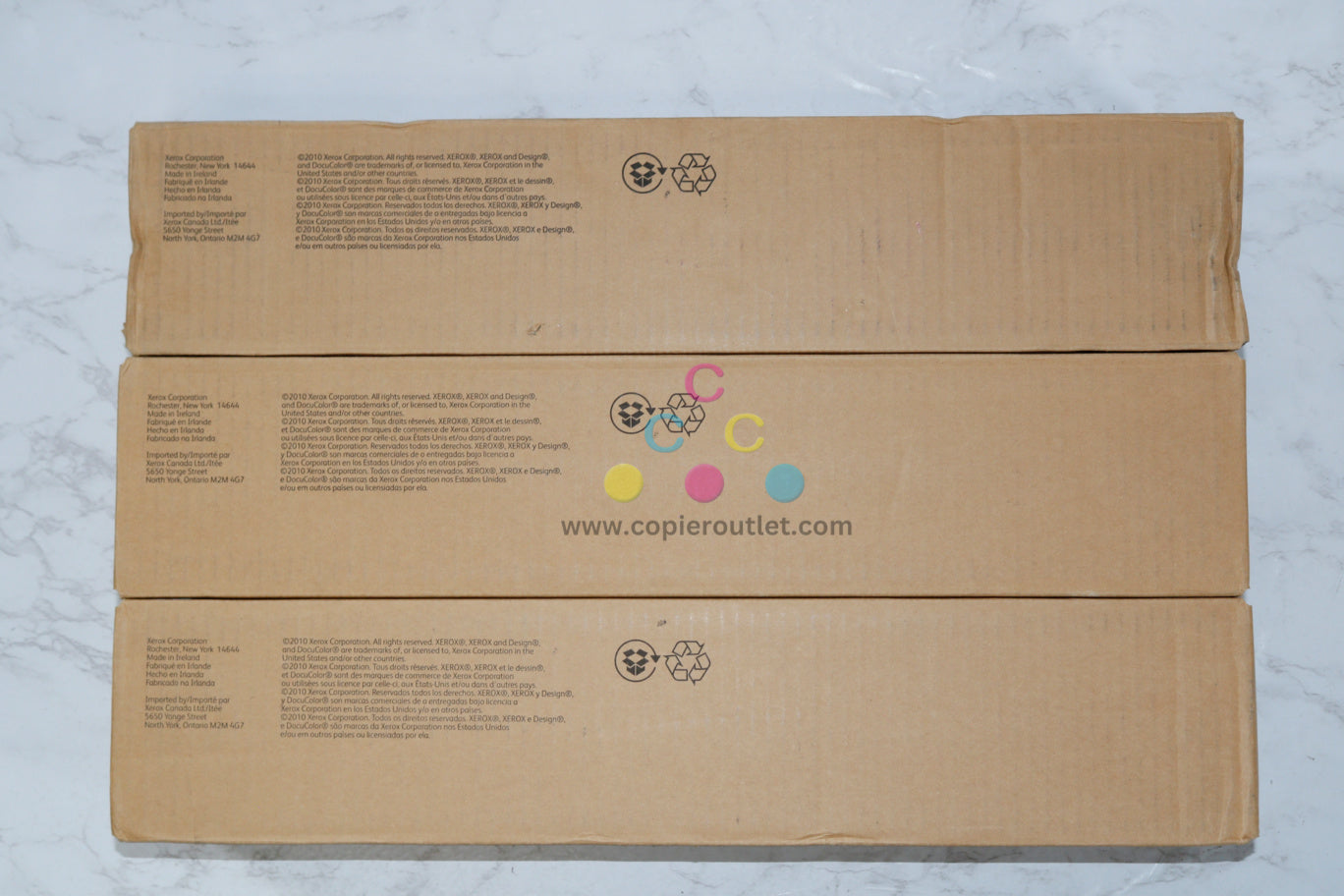 3 New OEM Xerox DocuColor 7000, 8000 CCY Toner Cartridges 006R01200, 006R01202