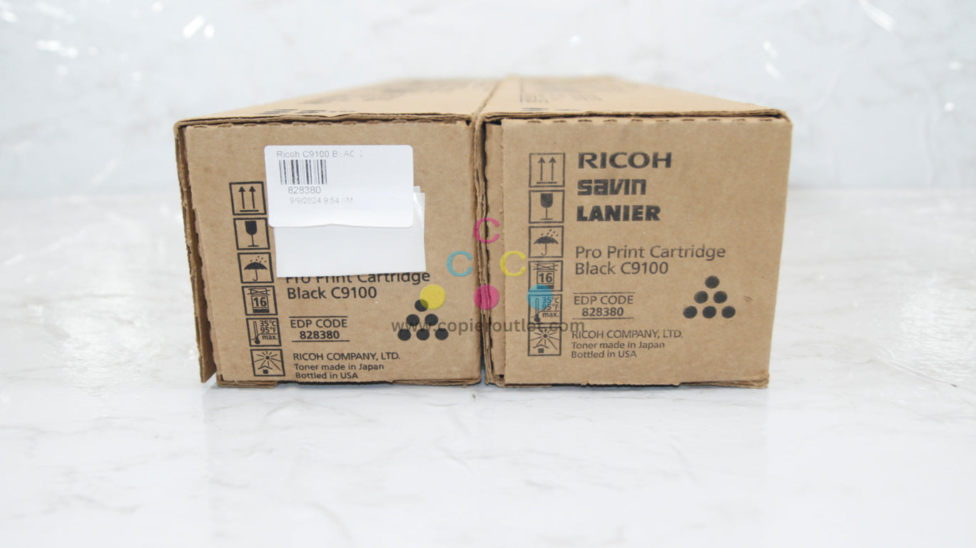 Lot of 2 New OEM Ricoh Pro C9100,C9110 Black Toners 828380 Same Day Ship