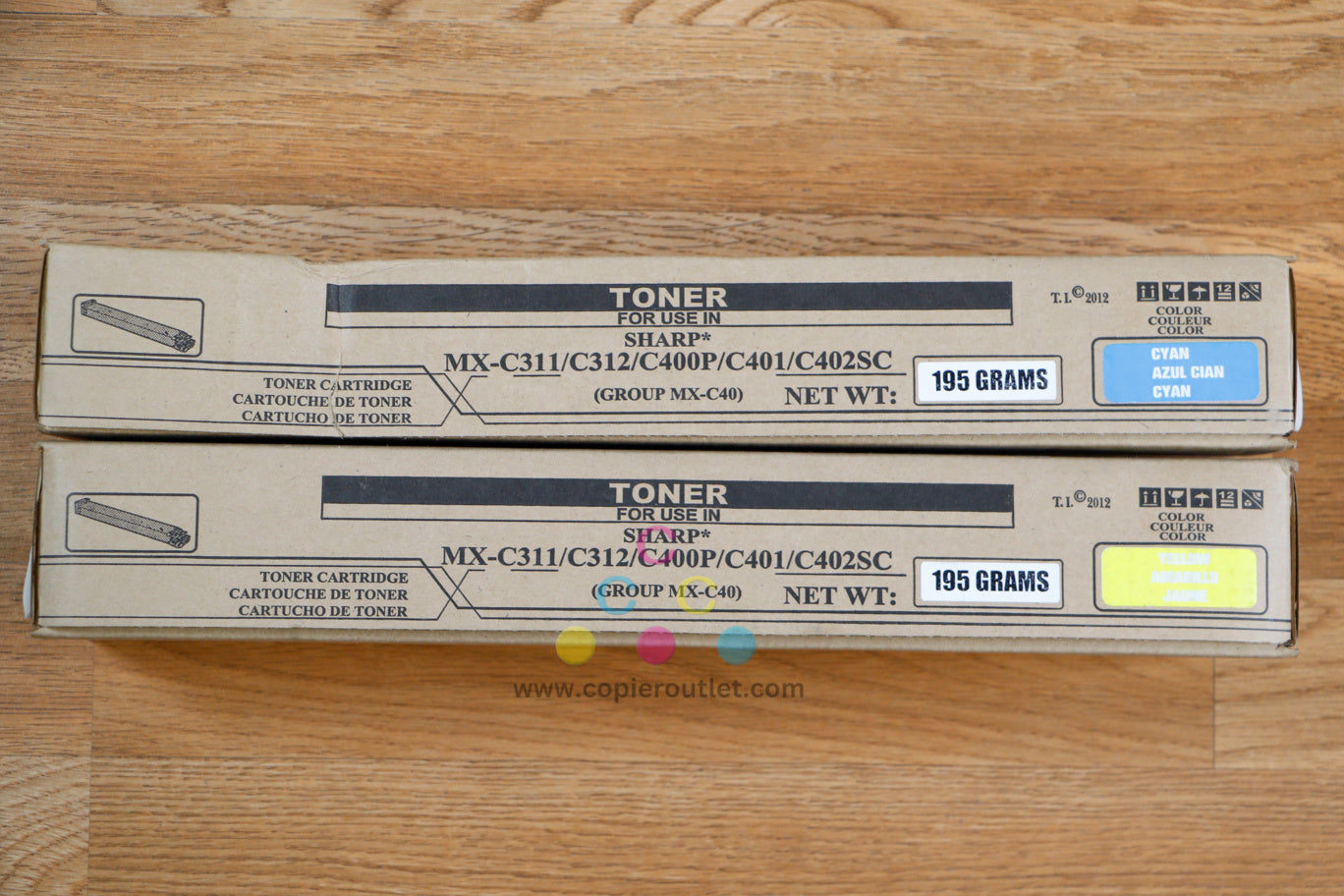 Compatible MX-C40NT CY Toner Cartridges Sharp MX-C311 MX-C312 MX-C400P MX-C402SC