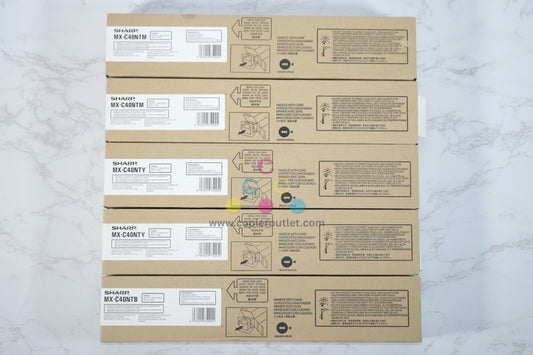 5 OEM Sharp MX-C311,MX-C312,MX-C400P,MX-C401 MX-C40NT MMYYK Toner Cartridges