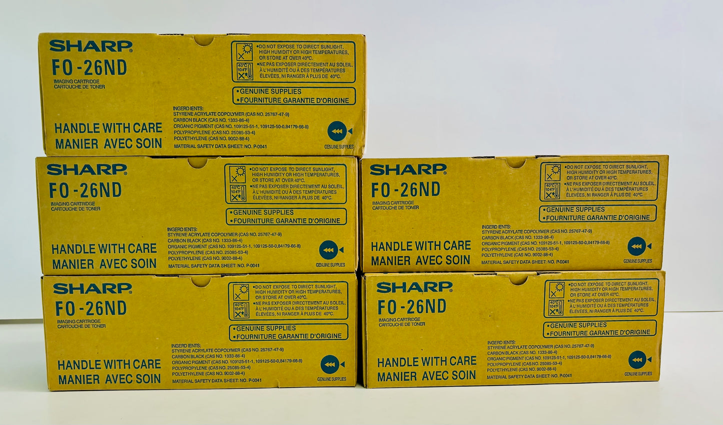 5 New Genuine Sharp F2700M, 2800, 3600M Black Toners FO-26ND, F026ND, F0-26ND