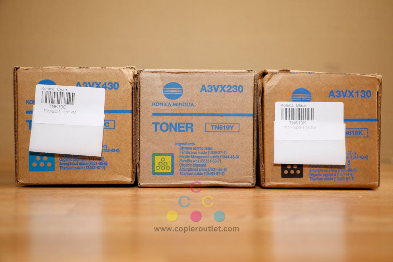 Genuine Konica Minolta TN619 CYK Toner Cartridges AccurioPress C2060 C2070 C3070