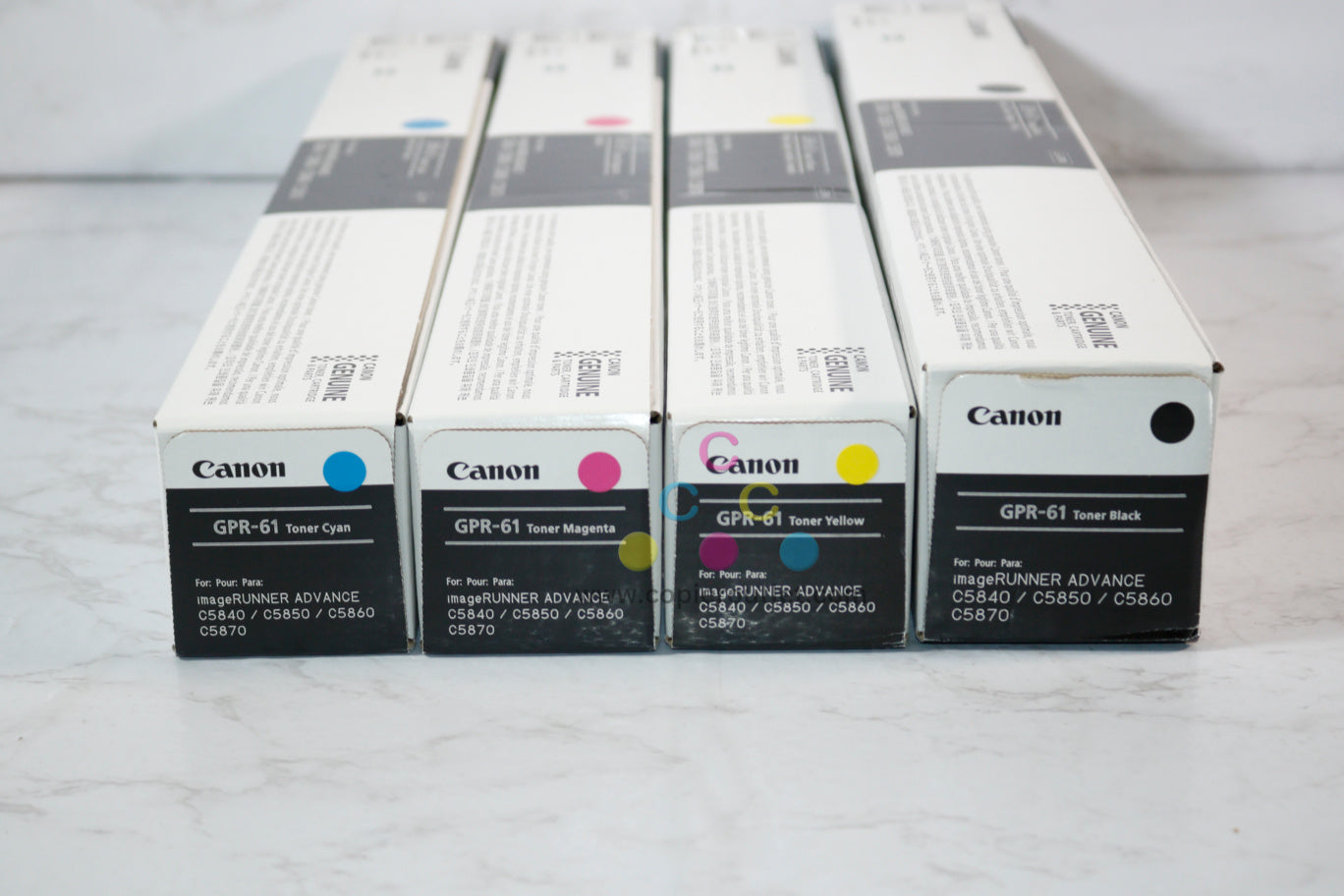 4 New OEM Canon iR C5840,C5850,C5860,C5870 GPR-61 CMYK High Yield Toners