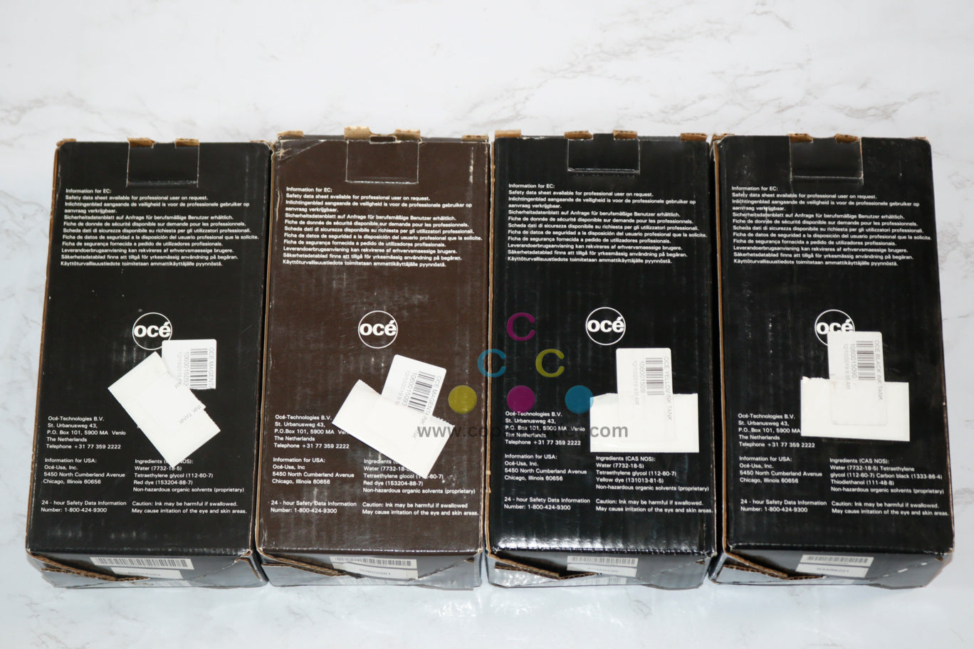 4 New OEM Oce TCS400 MMYK Ink Tanks 1060015090, 1060015091, 1060015093